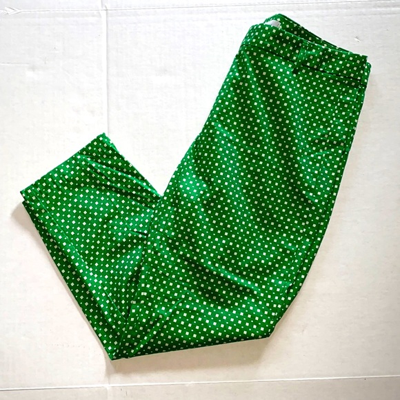 GAP Pants - GAP Green & White Slim Cropped Pants Sz 8
